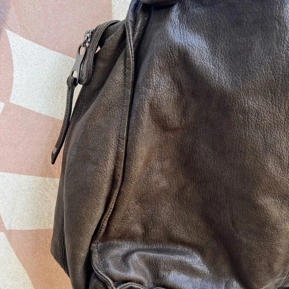 bcbg Maxazria Large Leather Brown Tote Bag - Picture 7 of 10